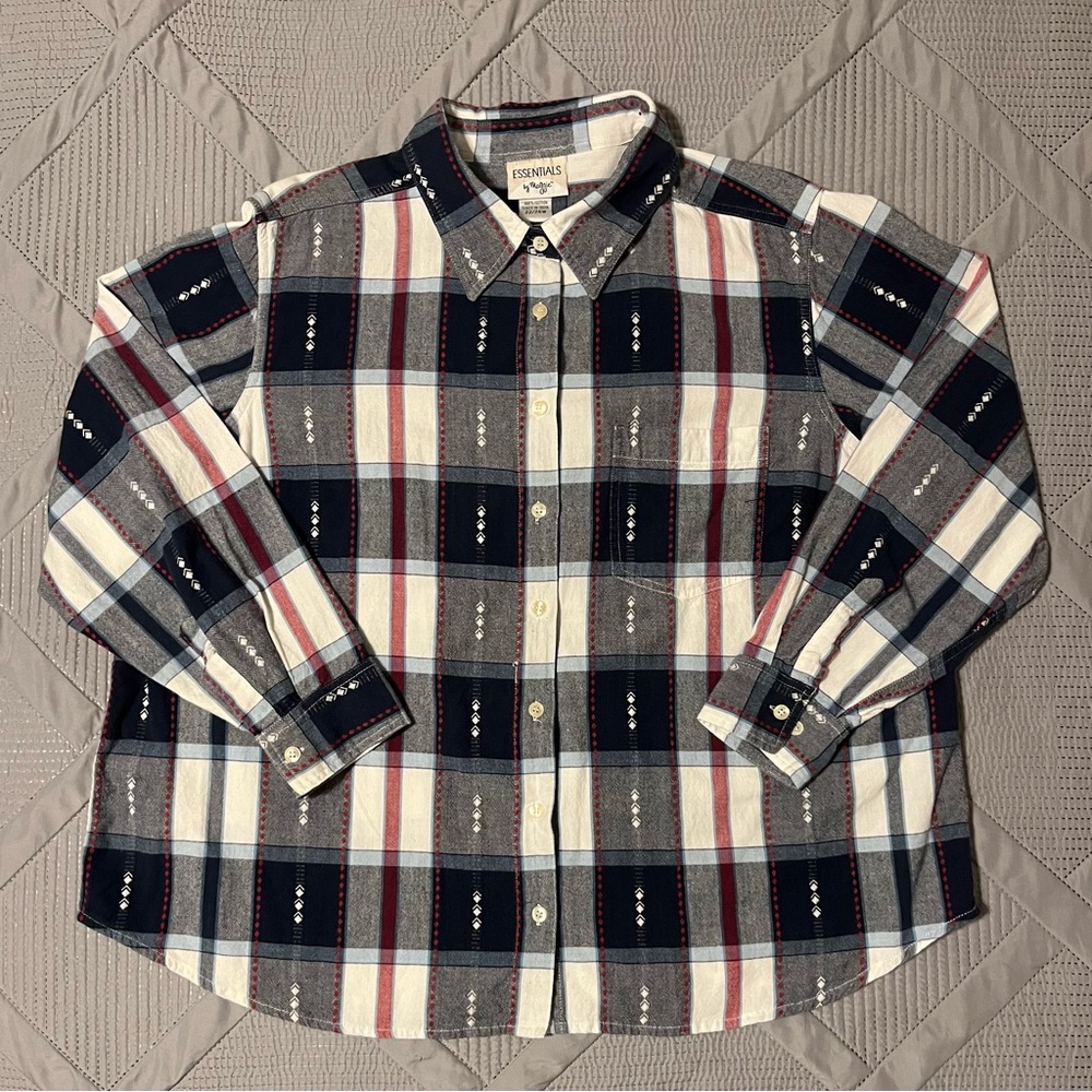 Vintage Essentials by Maggie Womens Button Down Shirt (22/24W)